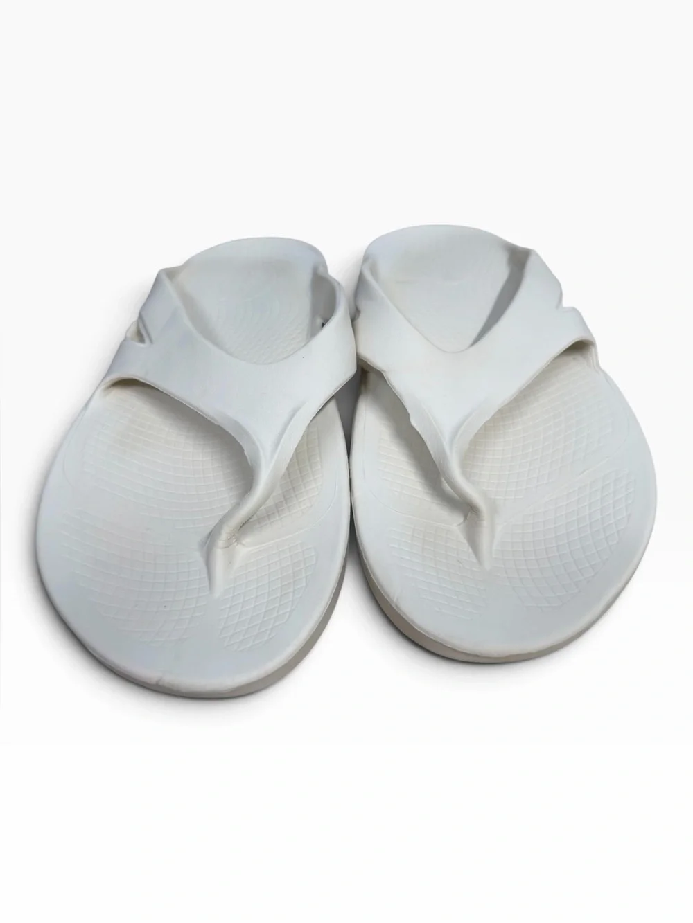 OOFOS OOriginal White Recovery Thong Sandals Cushion Comfort Mens 12 EU 45